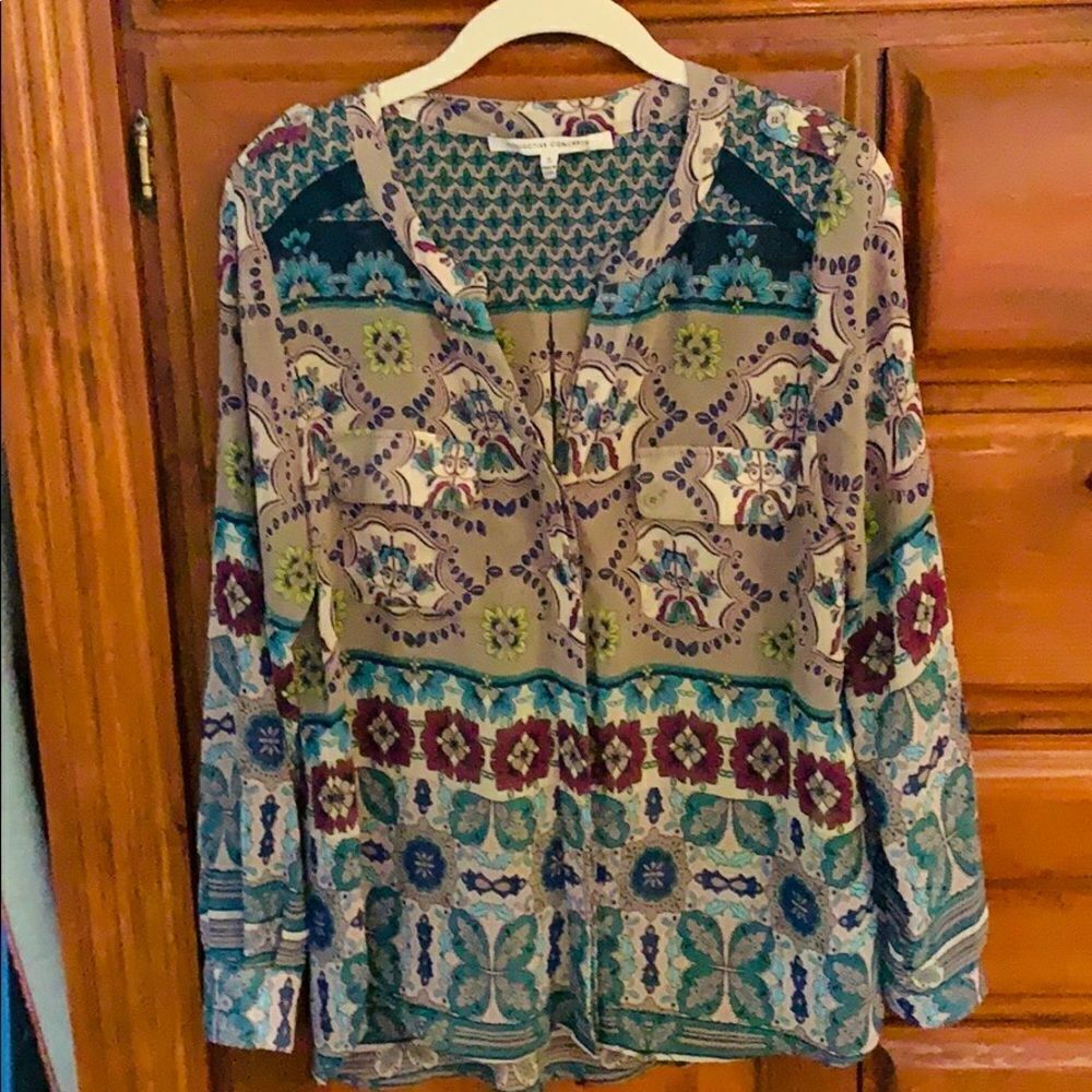 Collective Concepts Blue multi Blouse stitch fix